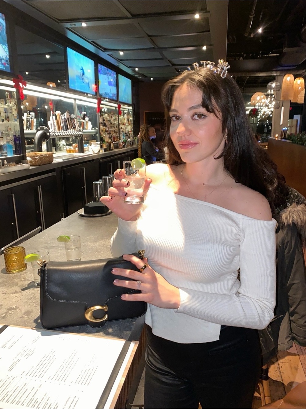Abercrombie & Fitch Cream Ribbed Off-Shoulder Top with Side Slit - Picture 4 of 4
